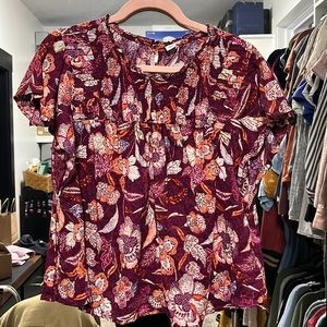 Womens Floral Short Sleeve Blouse from Old Navy